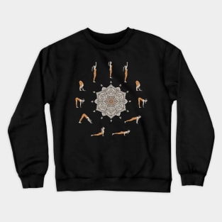 Sun Salutation Yoga Mandala Art Crewneck Sweatshirt